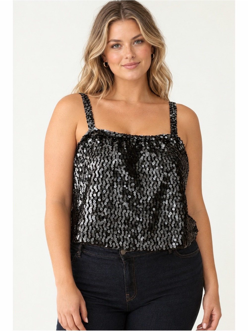 Three Flags | VTG Sequin Glam Cropped Tank Top